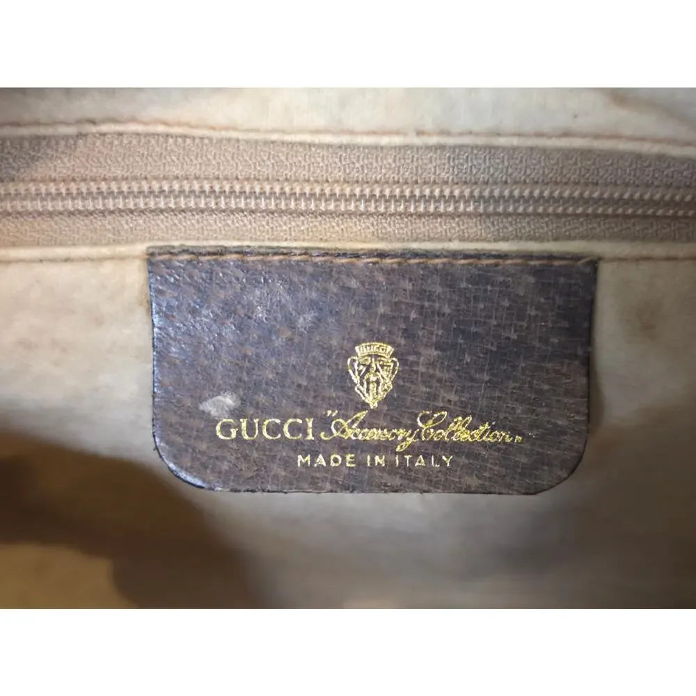 Gucci GG Supreme Web Stripe Crossbody Bag Vintage Ophidia Brown Leather